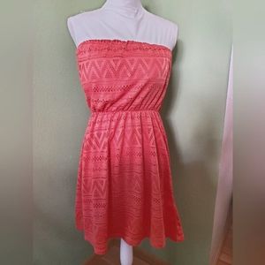Almost Famous strapless coral dress.  Large.